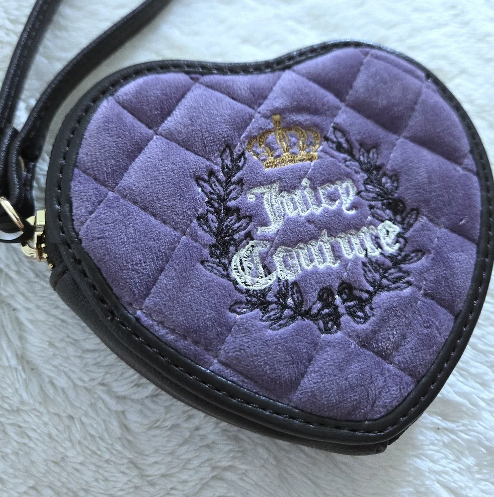 Juicy🍊 Couture Dusty Violet💜 Royal👑 Couture Heart🩷 Zip Around Coin Purse - Picture 12 of 16